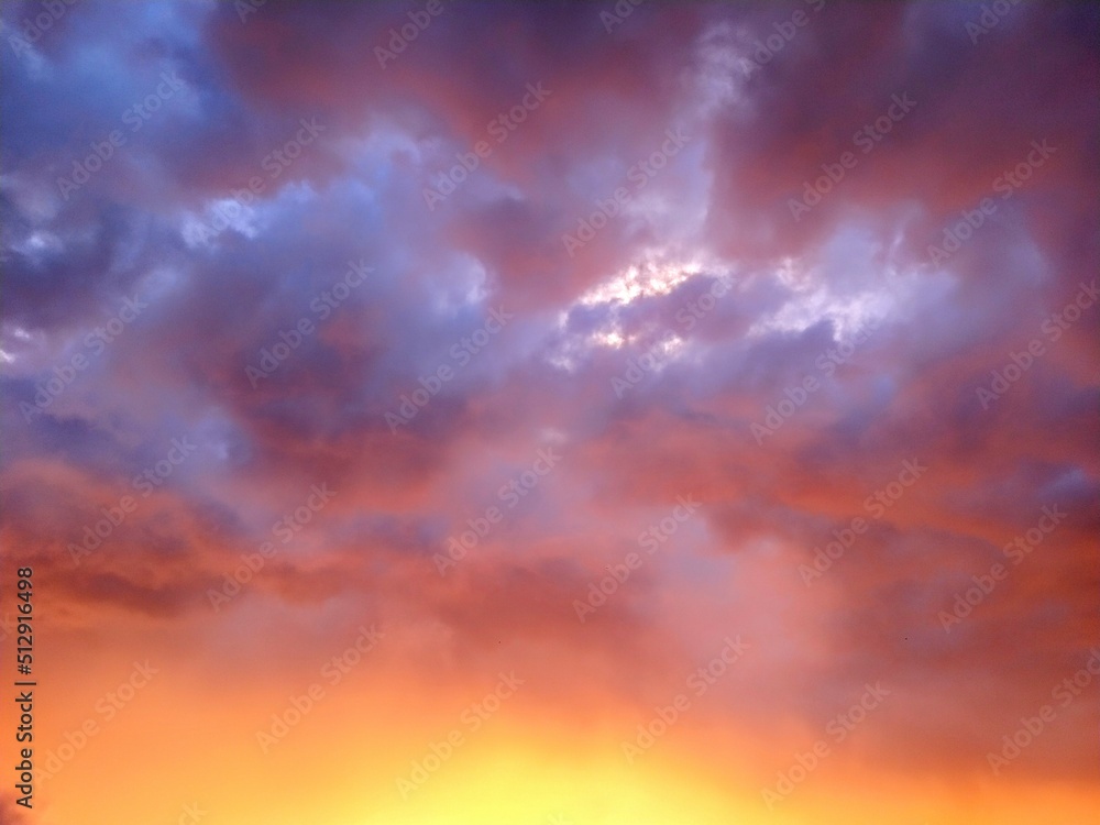 Multicolored Summer Sunset Cloudscape