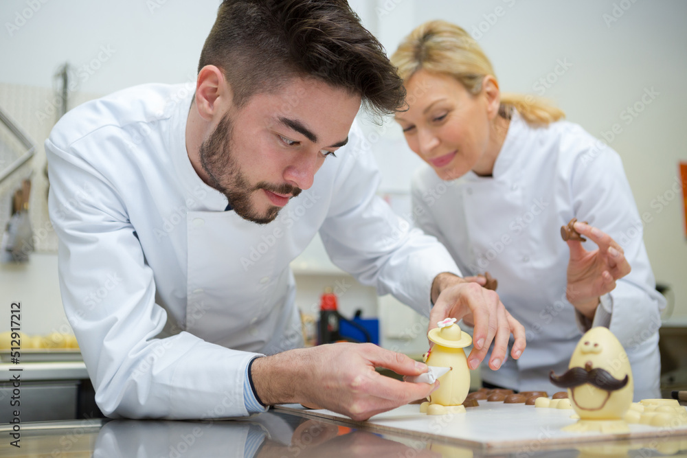 they are making chocolate eggs they are making chocolate eggs