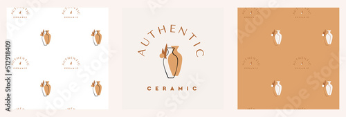 Abstract symbol of handicrafts and craft boutiques. Vector design of linear logo or emblem template - mysterious boho style.