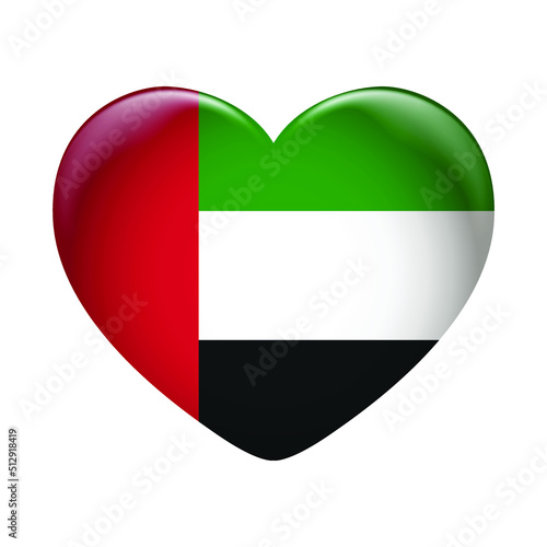 United Arab Emirates flag icon isolated on white background. United Arab Emirates flag. Flag icon glossy.