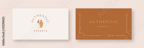 Abstract business card for handicrafts and craft boutiques. Vector business card template - mysterious boho style.