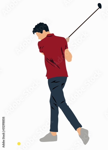 illustration of golfer in a hitting position