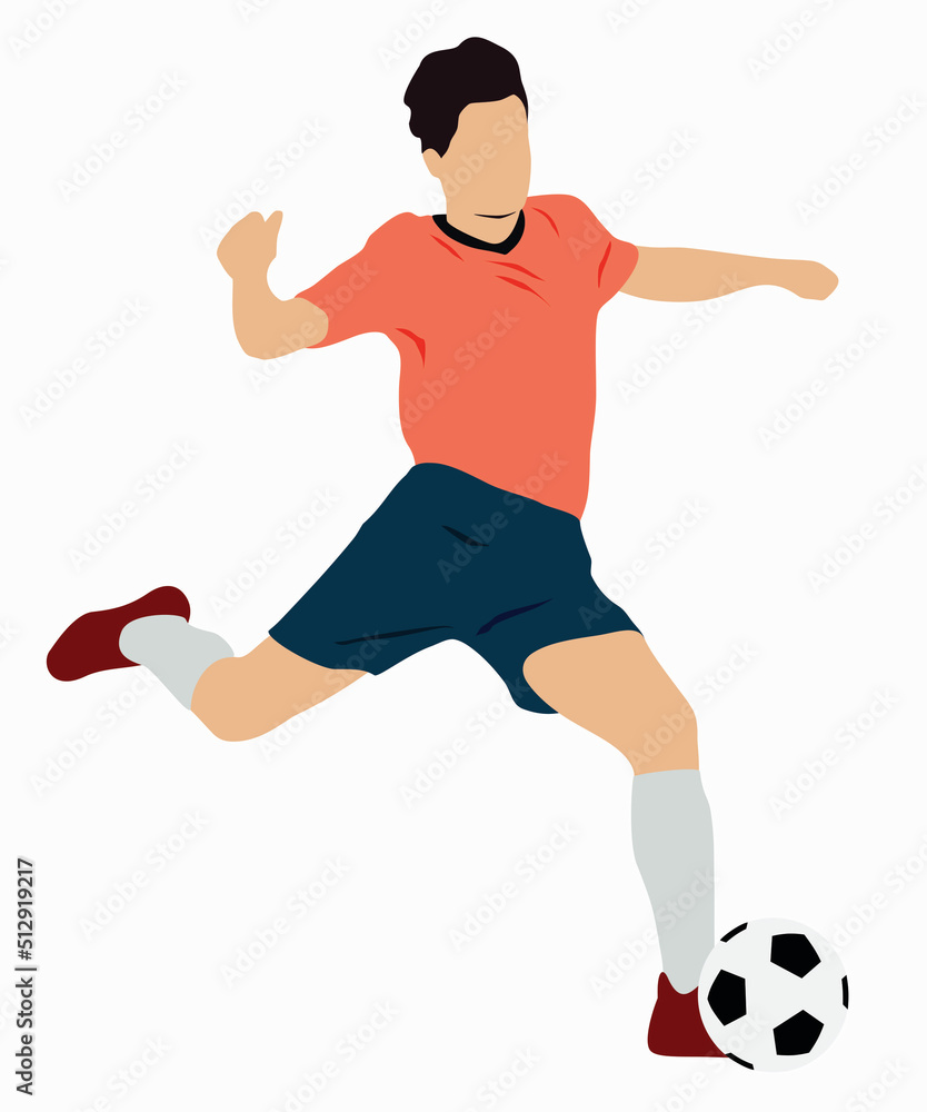 illustration of soccer player kicking ball