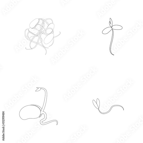 bean sprouts icon illustration design