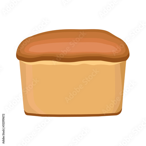 A loaf of rye toasted bread, whole, isolated on a white background.Vector illustration.For use in bakery menus, labels.