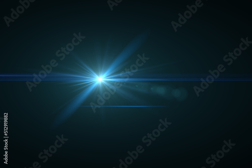 lens flare effect on black background