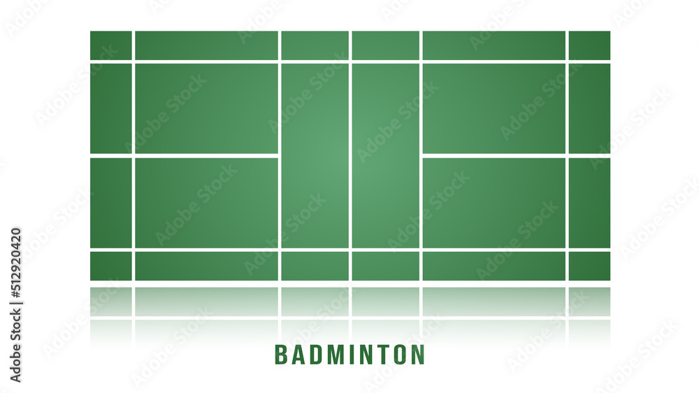 Green badminton court indoor,  sports wallpaper with copy space  ,  illustration Vector EPS 10