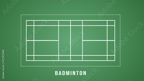 Badminton court indoor,  sports wallpaper with copy space  ,  illustration Vector EPS 10