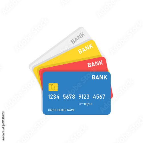 Credit card icon in flat style. Online payment vector illustration on isolated background. Banking sign business concept.