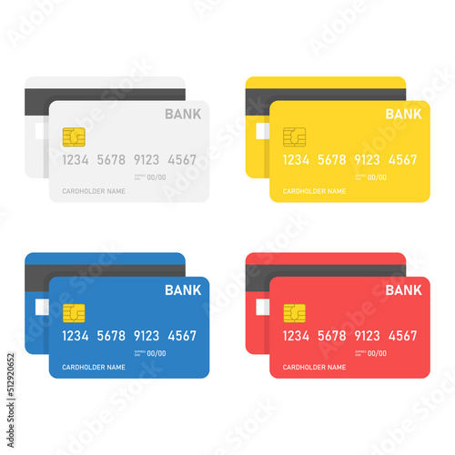 Credit card icon in flat style. Online payment vector illustration on isolated background. Banking sign business concept.