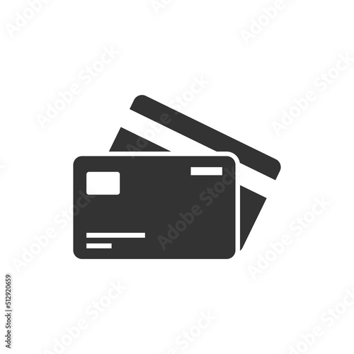 Credit card icon in flat style. Online payment vector illustration on isolated background. Banking sign business concept.