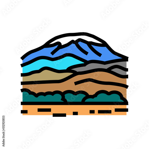 mount kilimanjaro color icon vector. mount kilimanjaro sign. isolated symbol illustration
