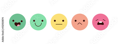 Feedback emoji modern icons. Vector minimal design. Terrible, bad, normal, good, Great Review. Positive and negative reactions.
