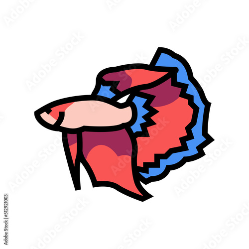 betta fish color icon vector. betta fish sign. isolated symbol illustration