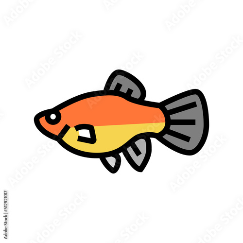 platy fish color icon vector. platy fish sign. isolated symbol illustration photo