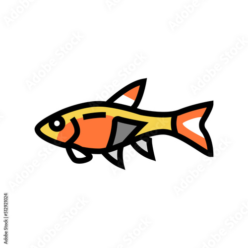 rasbora fish color icon vector. rasbora fish sign. isolated symbol illustration