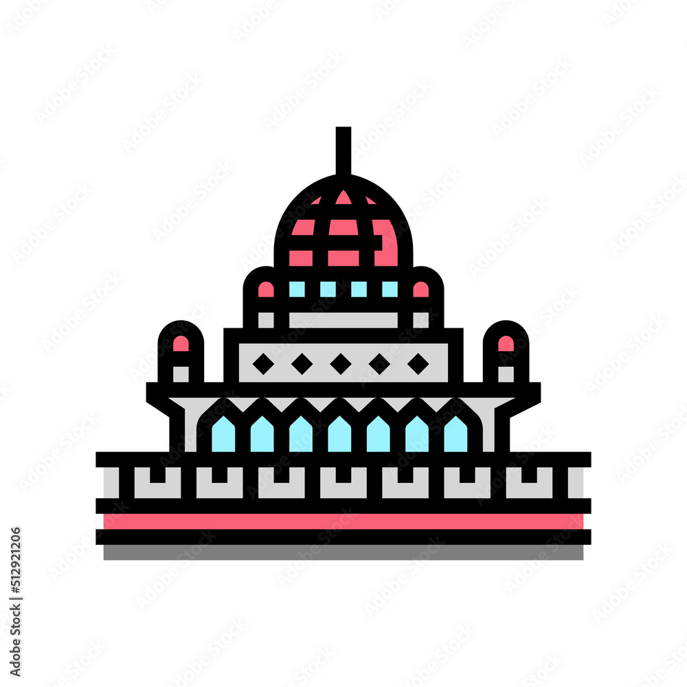putrajaya building color icon vector. putrajaya building sign. isolated symbol illustration