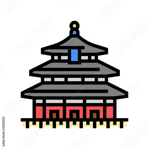temple of heaven color icon vector. temple of heaven sign. isolated symbol illustration