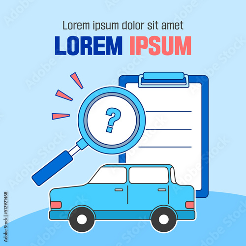 Illustration of insurance guides and advertising banners
