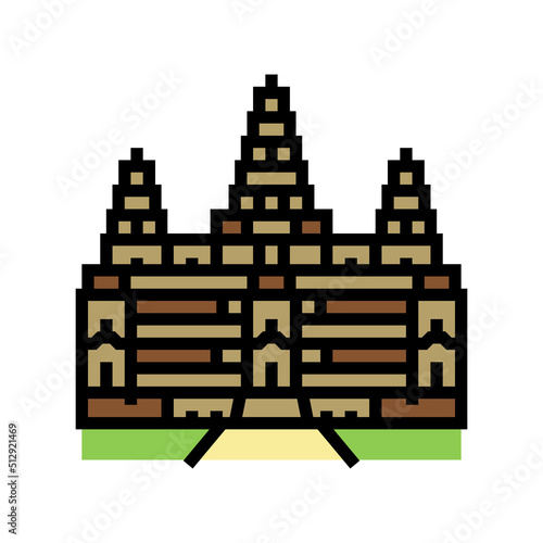 angkor wat color icon vector. angkor wat sign. isolated symbol illustration