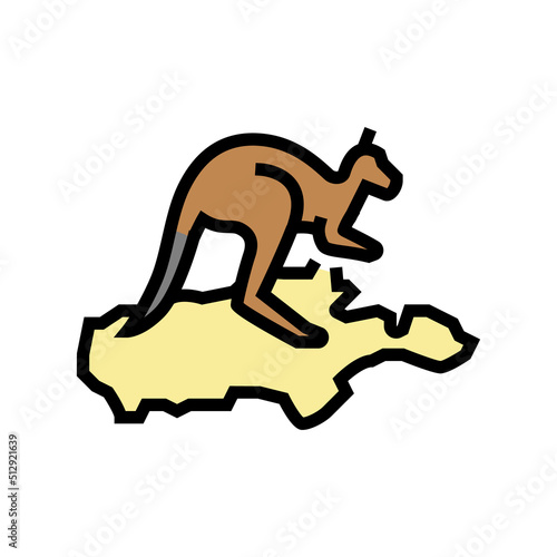 kangaroo island color icon vector. kangaroo island sign. isolated symbol illustration