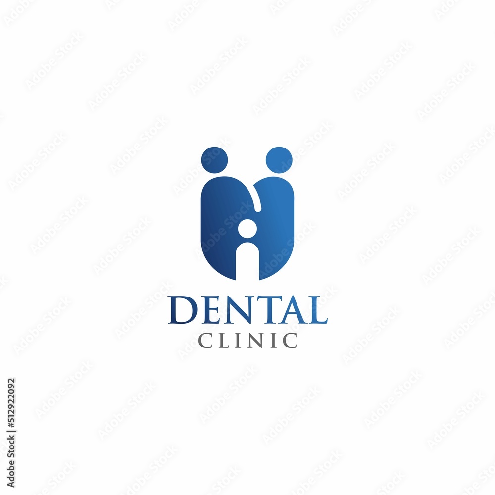 letter h family dental logo design