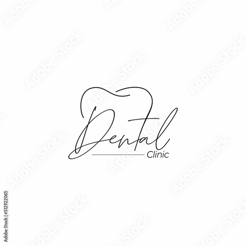 line art letter dental logo design