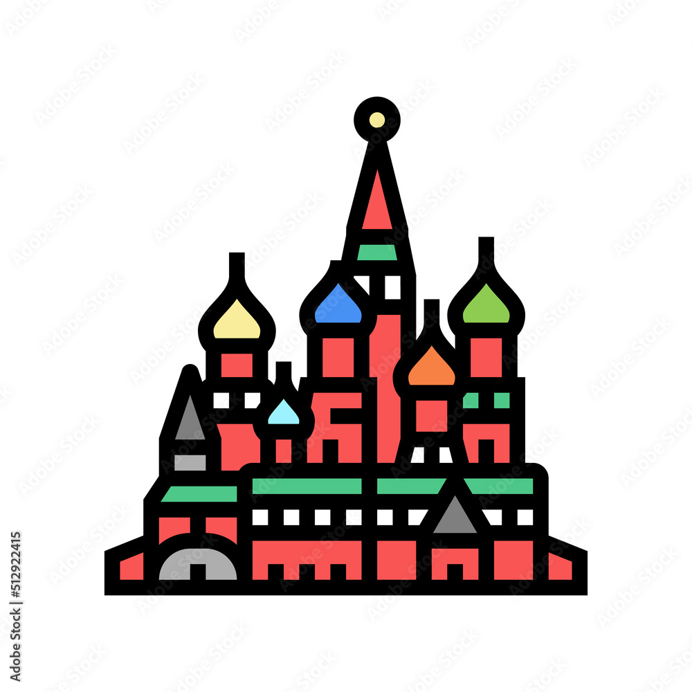 saint basil cathedral color icon vector. saint basil cathedral sign. isolated symbol illustration