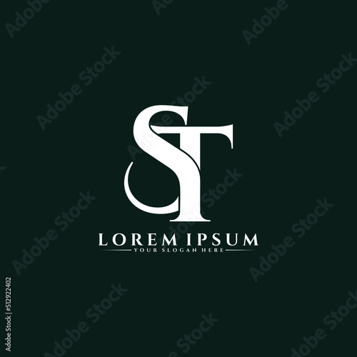 Letter ST luxury logo design vector