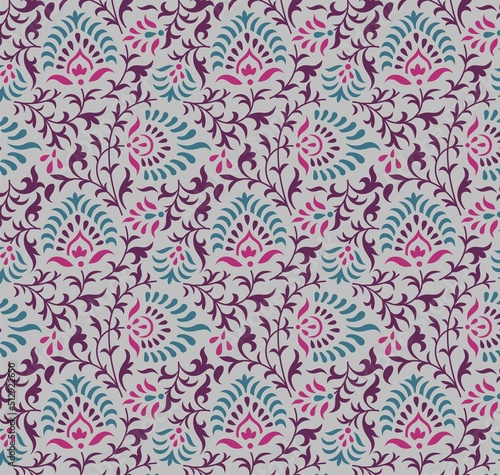 Colorful paisley floral pattern, textile , Rajasthan, royal India 