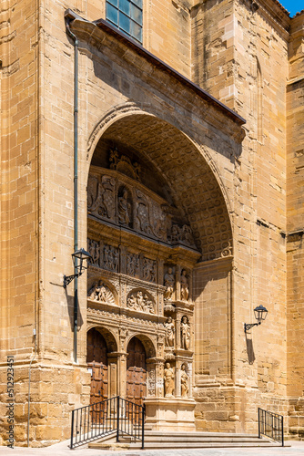 Archway in church in Haro, the capital of Rioja Region. Sunny Day. Architecture, Art, History Travel