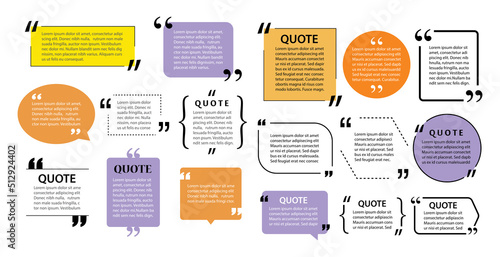 modern quote box text template design elements.