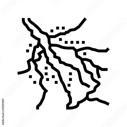 okavango delta line icon vector. okavango delta sign. isolated contour symbol black illustration