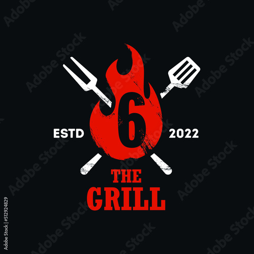 Grill Fire Number 6 Logo