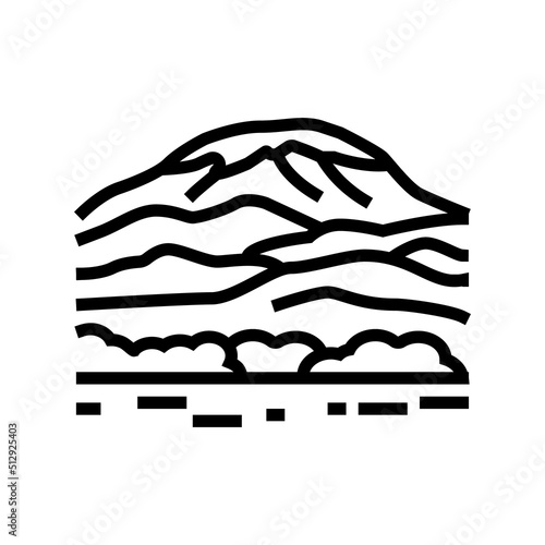 mount kilimanjaro line icon vector. mount kilimanjaro sign. isolated contour symbol black illustration