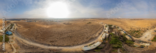 Fototapeta Naklejka Na Ścianę i Meble -  180 degrees panorama of the small settlement Sheizaf