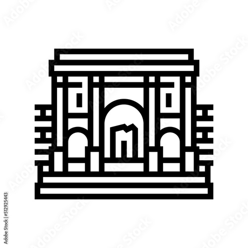 carthage historic building line icon vector. carthage historic building sign. isolated contour symbol black illustration