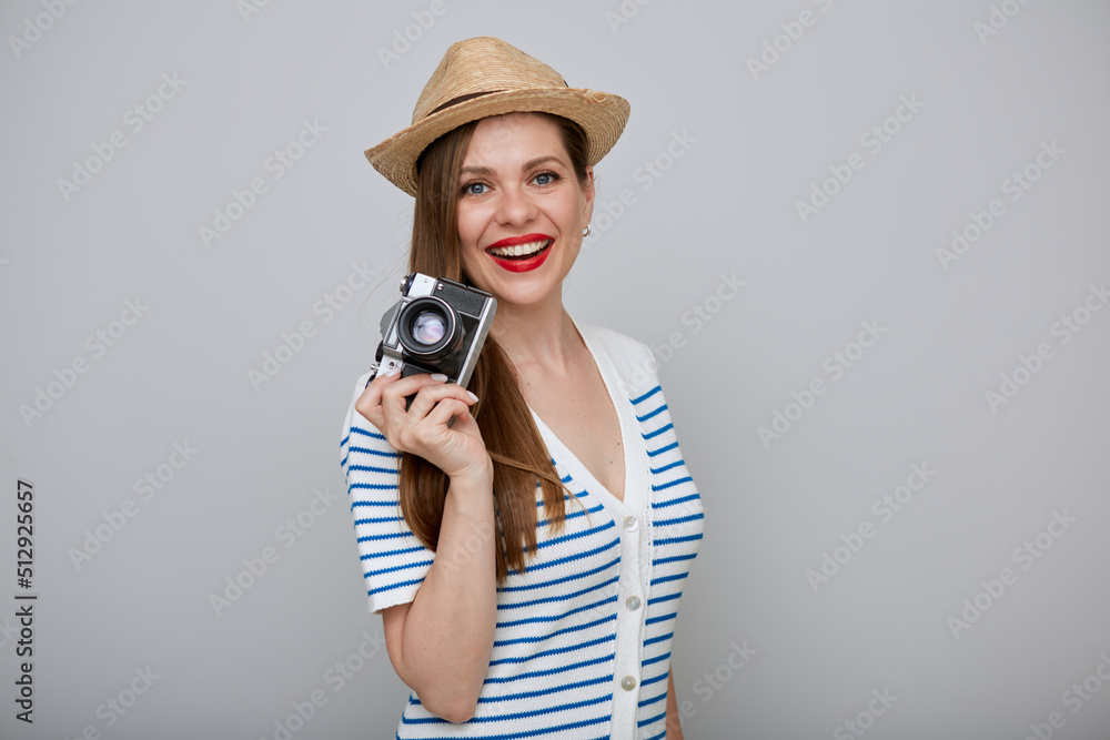 Smiling woman isolated portrait