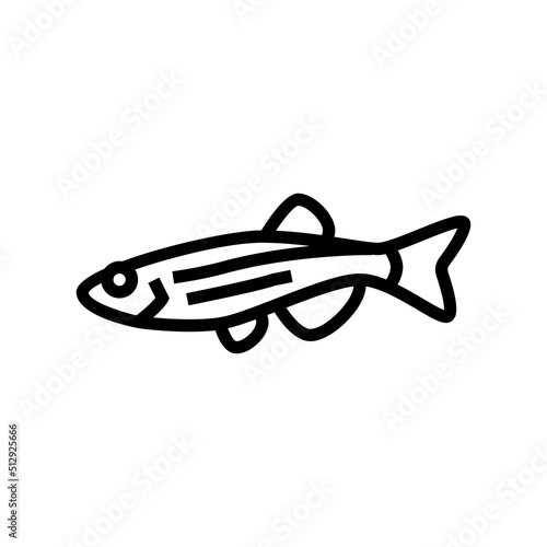 danios fish line icon vector. danios fish sign. isolated contour symbol black illustration