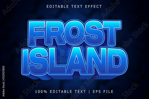 Frost Island Editable Text Effect 3 Dimension Emboss Modern Style