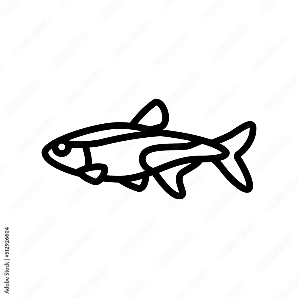 tetras aquarium fish line icon vector. tetras aquarium fish sign. isolated contour symbol black illustration tetras aquarium fish line icon vector. tetras aquarium fish sign. isolated contour symbol black illustration
