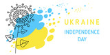  Independence Day of Ukraine. National holiday August 24. Banner in the colors of the flag of Ukraine. Card, poster with white background. Vector.