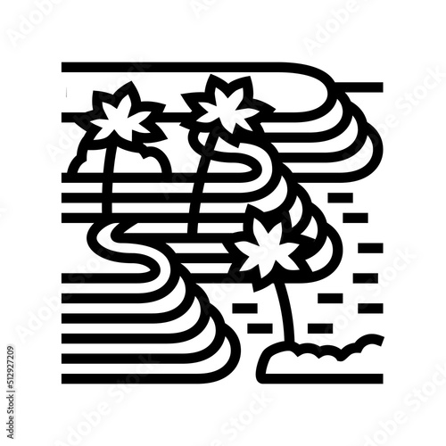 tegallalang rice terraces line icon vector. tegallalang rice terraces sign. isolated contour symbol black illustration