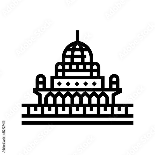 putrajaya building line icon vector. putrajaya building sign. isolated contour symbol black illustration