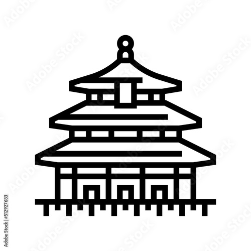 temple of heaven line icon vector. temple of heaven sign. isolated contour symbol black illustration