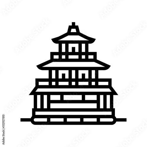 golden pavilion line icon vector. golden pavilion sign. isolated contour symbol black illustration