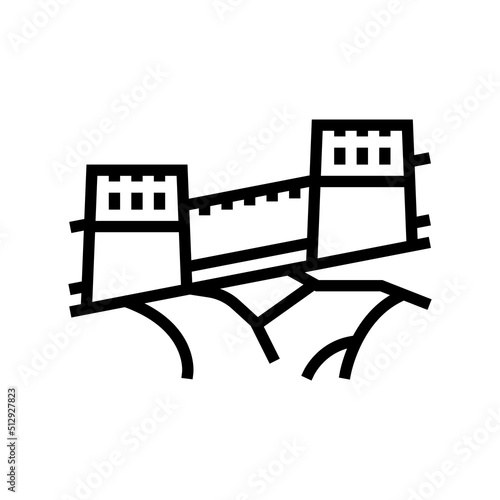 great wall of china line icon vector. great wall of china sign. isolated contour symbol black illustration