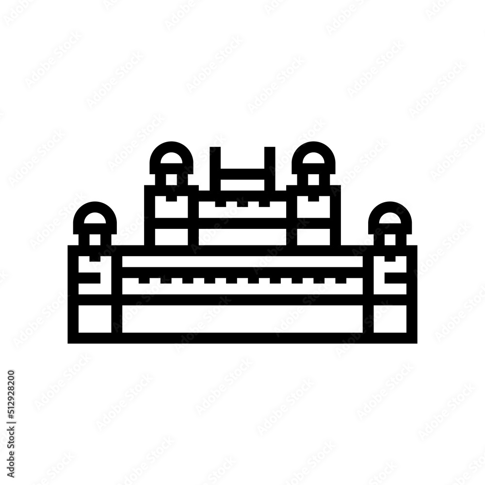 red fort line icon vector. red fort sign. isolated contour symbol black illustration
