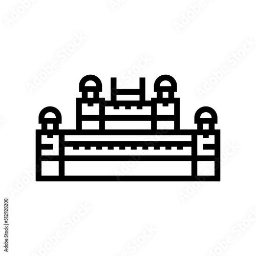 red fort line icon vector. red fort sign. isolated contour symbol black illustration