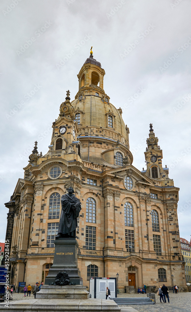 View on Frauenkirche in the center of Dresden, Germany